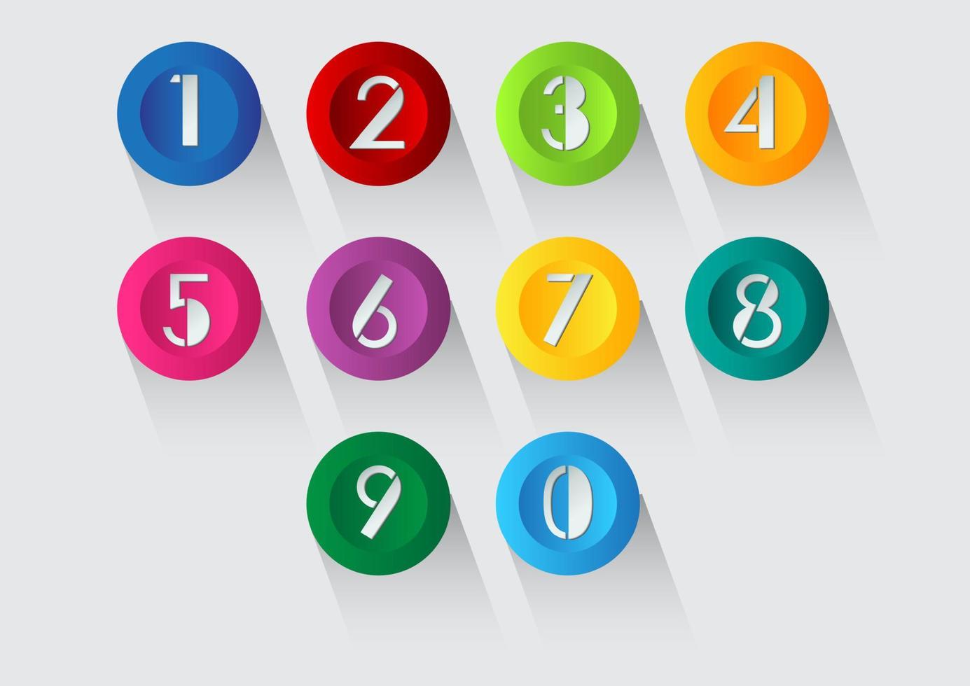 Colorful Number Set vector