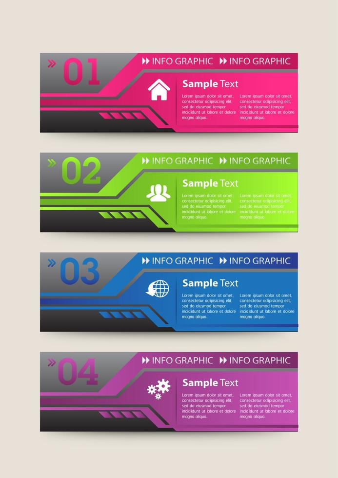 colorida infografía de 4 pasos vector