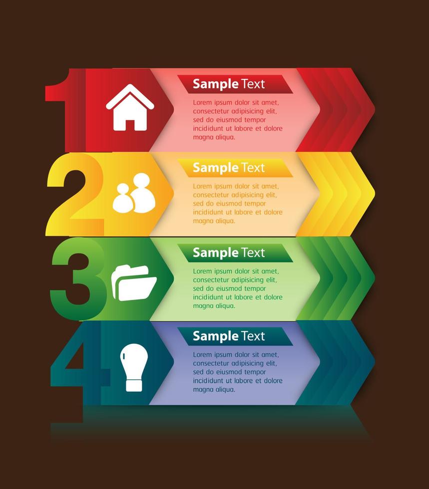 colorida infografía de 4 pasos vector