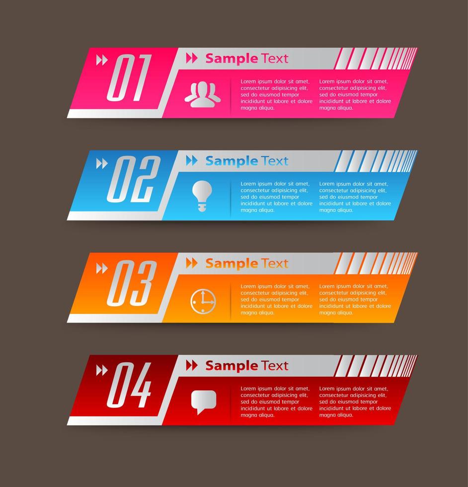 colorida infografía de 4 pasos vector