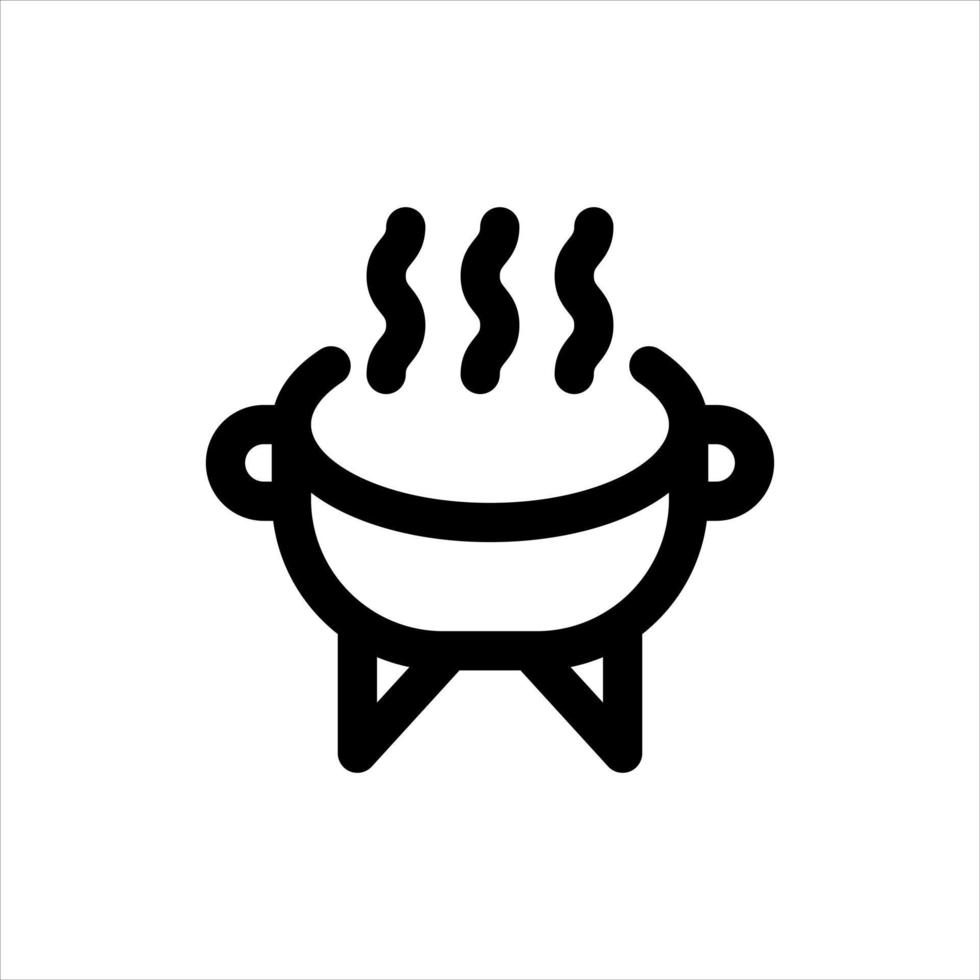 icono de línea de parrilla de barbacoa. vector