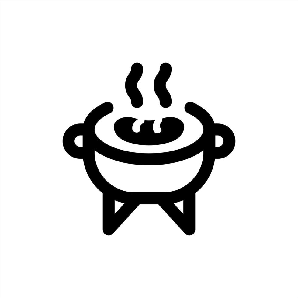 icono de línea de parrilla de barbacoa barbacoa vector