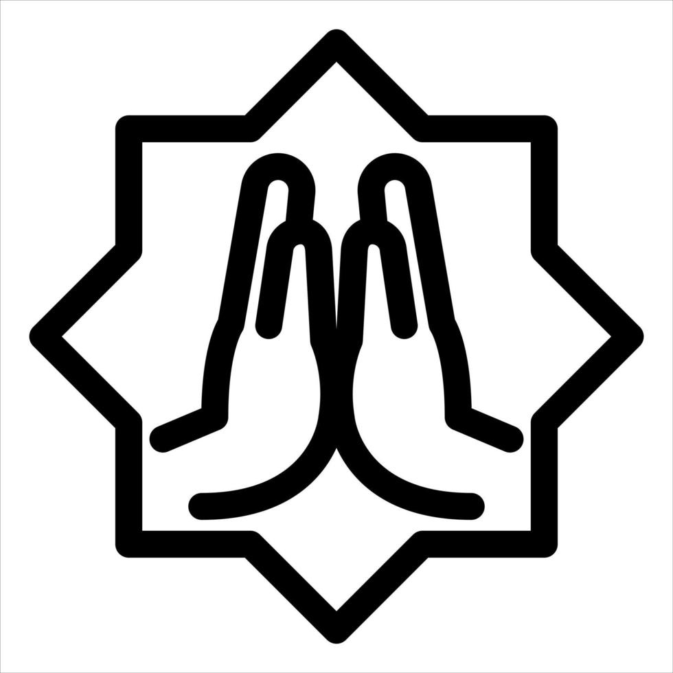 icono de oración libre aislado sobre fondo blanco. icono de oración en el estilo de diseño de moda. vector