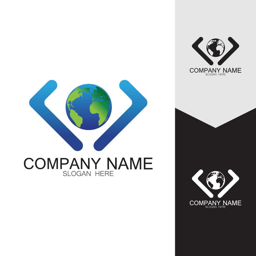 3D digital globe logo design. icon vector illustration. This logo is suitable for global company  world technologies and media and publicity agencies