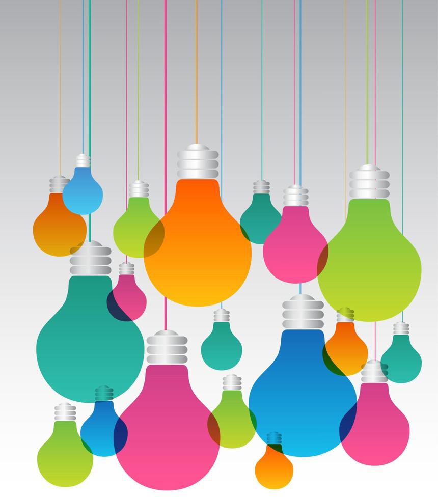 Colorful Light Bulbs vector