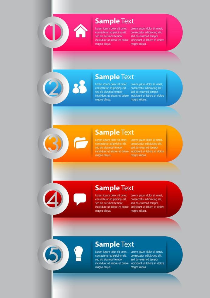 colorida infografía de 5 pasos vector