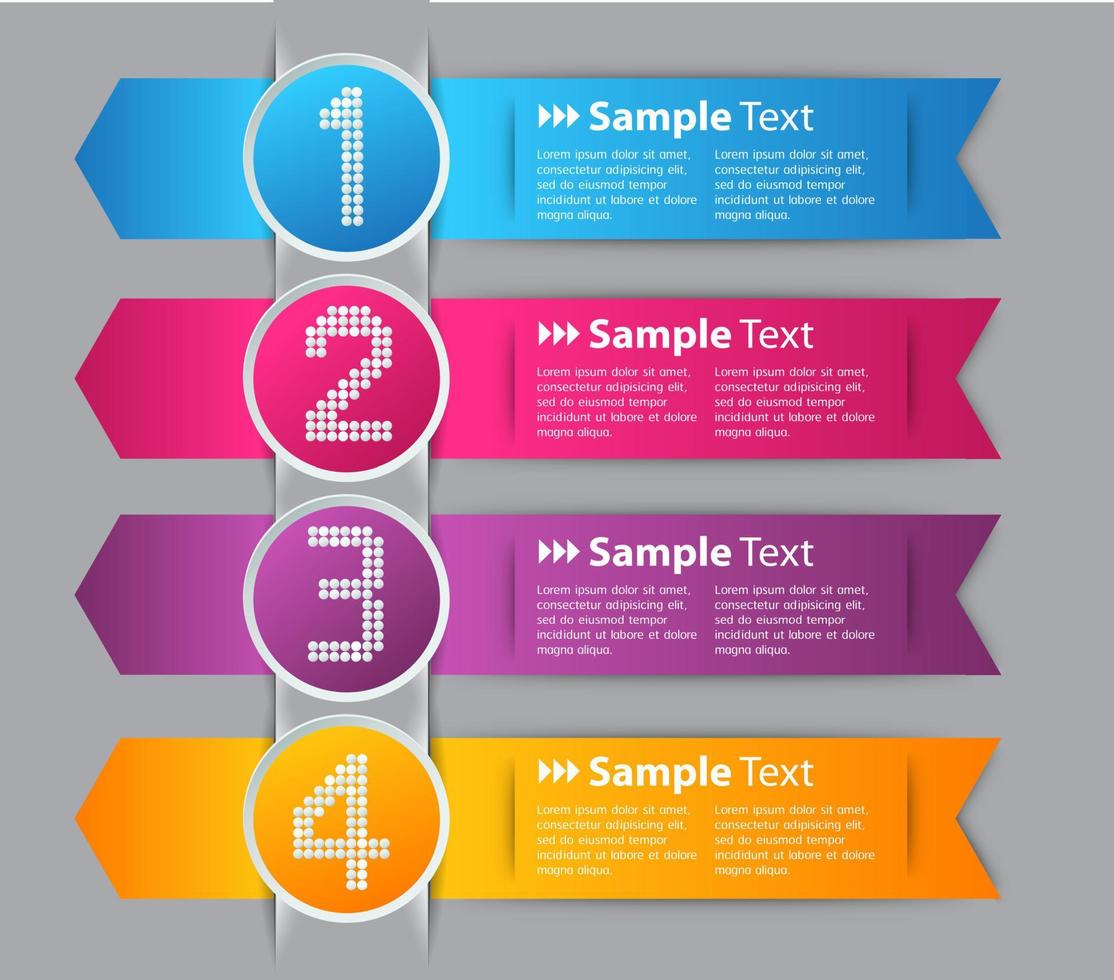 colorida infografía de 4 pasos vector