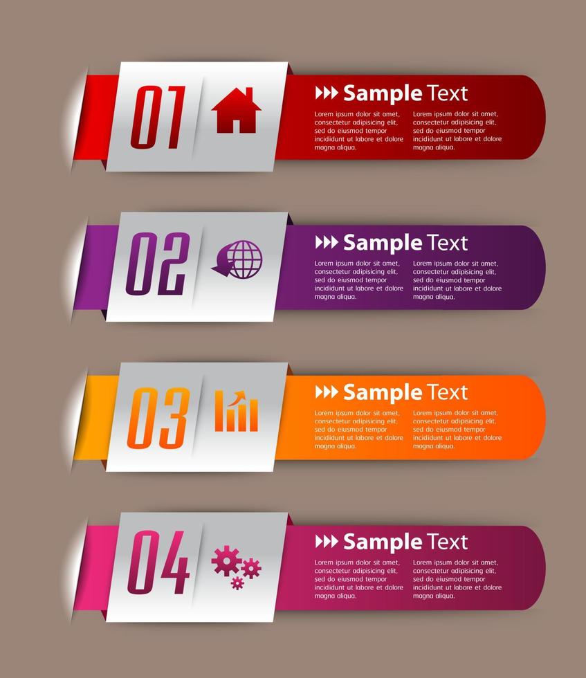 colorida infografía de 4 pasos vector