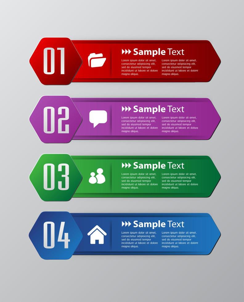 colorida infografía de 4 pasos vector