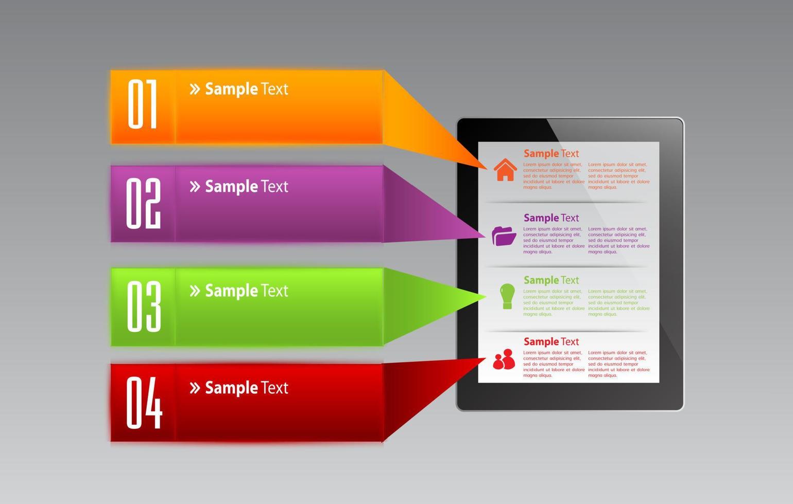 colorida infografía de 4 pasos vector