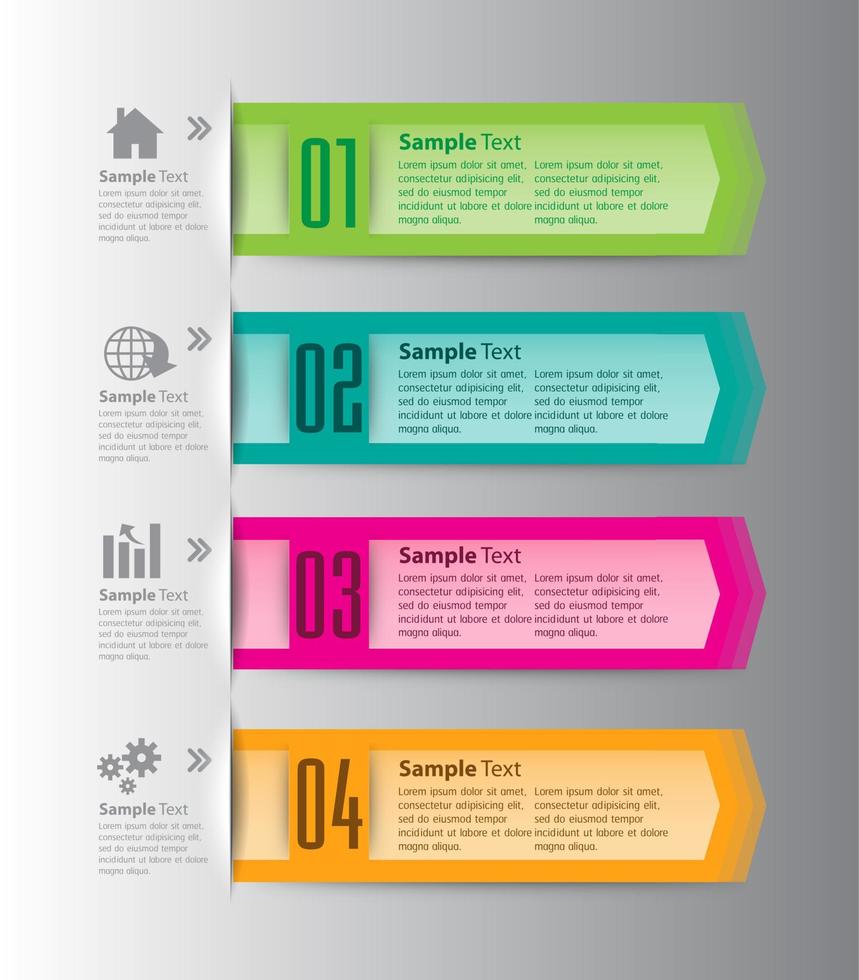 colorida infografía de 4 pasos vector