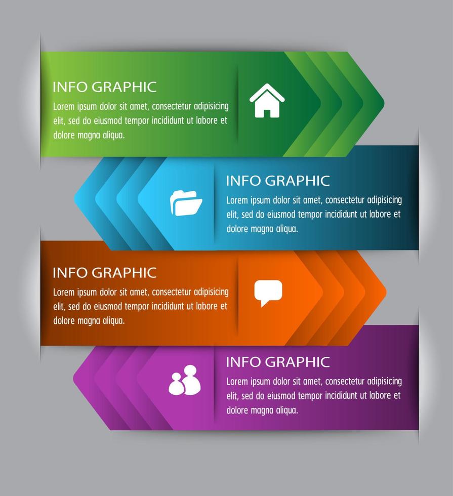 Colorful 4-step Infographic vector