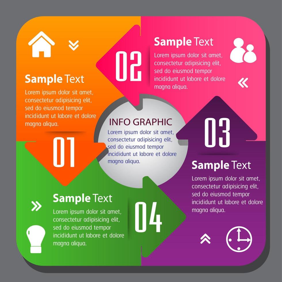 Colorful 4-step Infographic vector