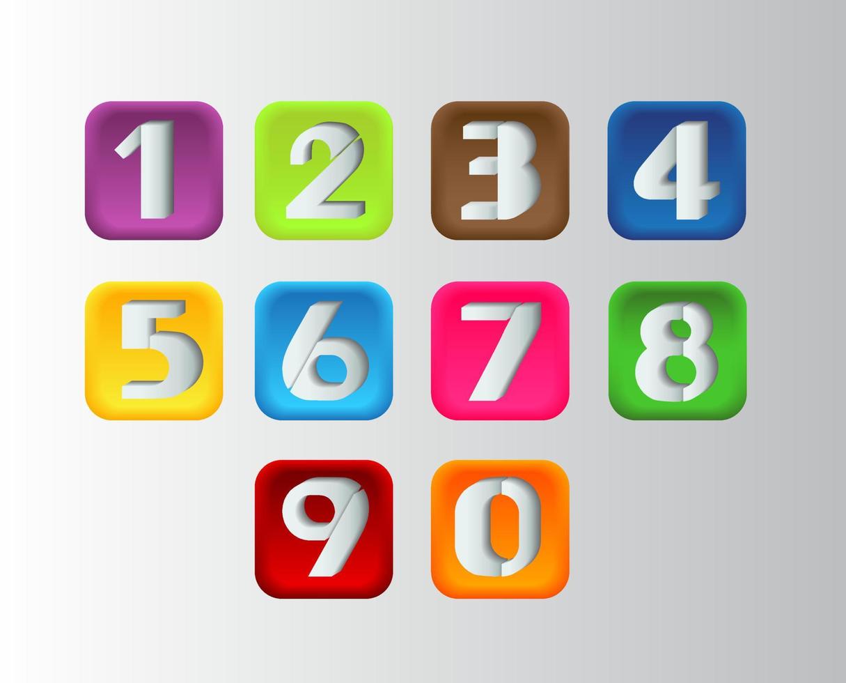 Colorful Number Set vector