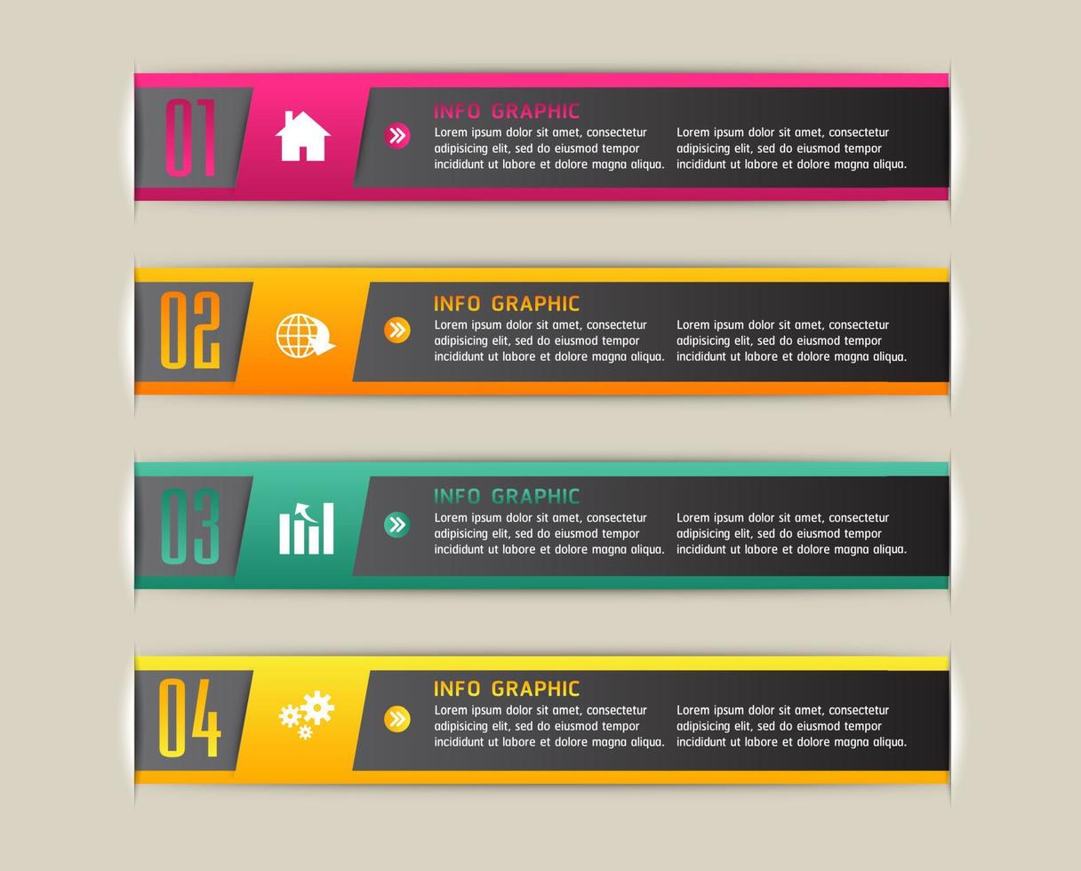 colorida infografía de 4 pasos vector