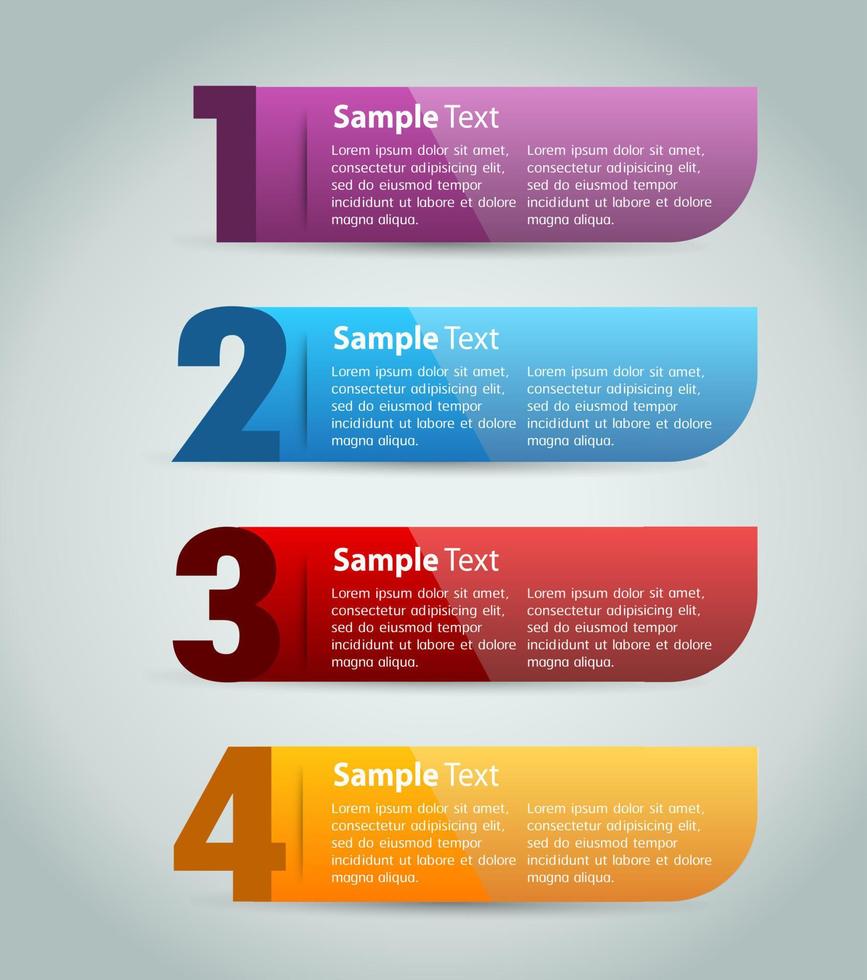 colorida infografía de 4 pasos vector