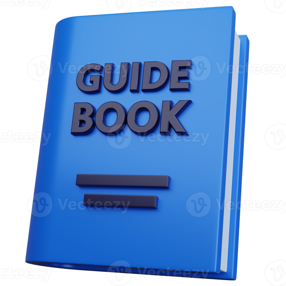 3d rendering blue guide book isolated png
