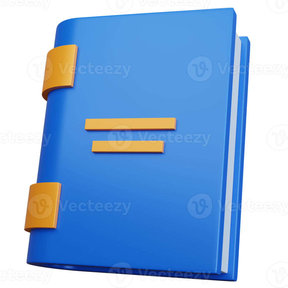 3d rendering blue book isolated png