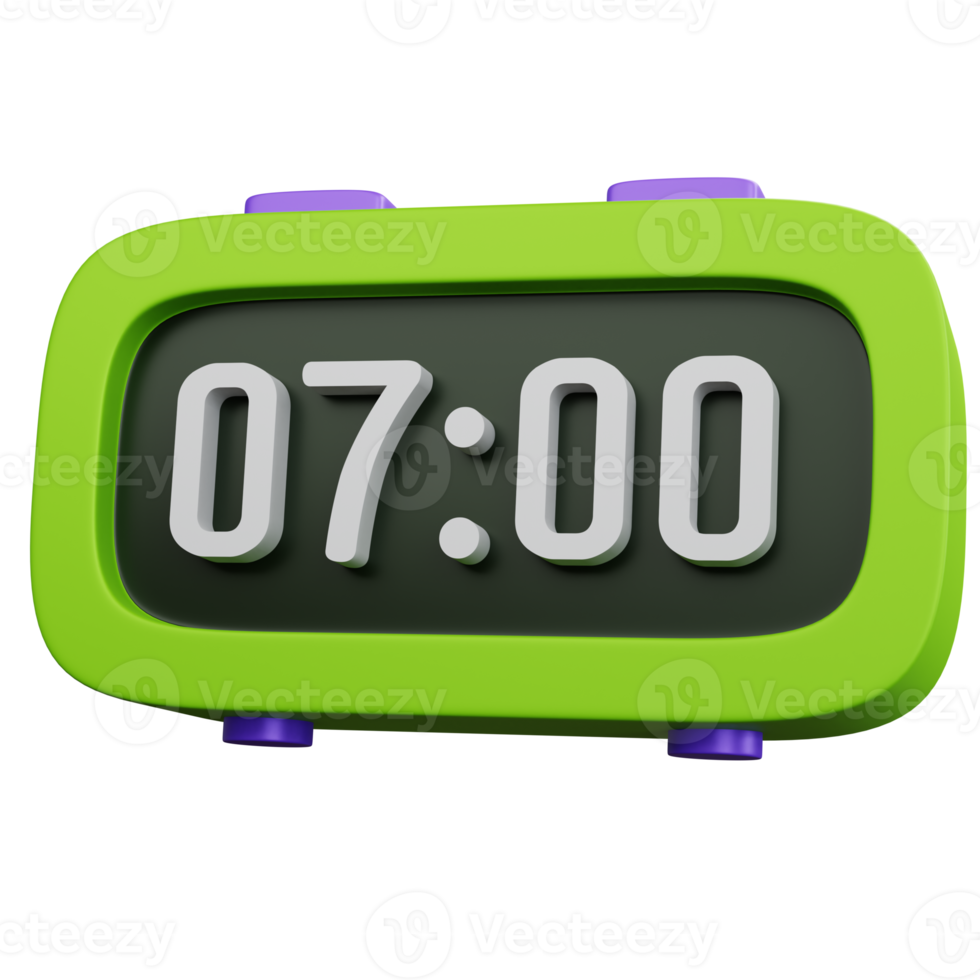 3d rendering Digital Alarm Clock isolated png