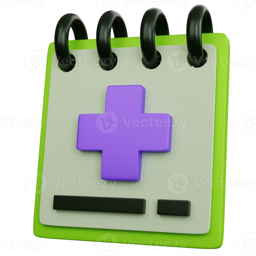 3d rendering medical note pad isolated png