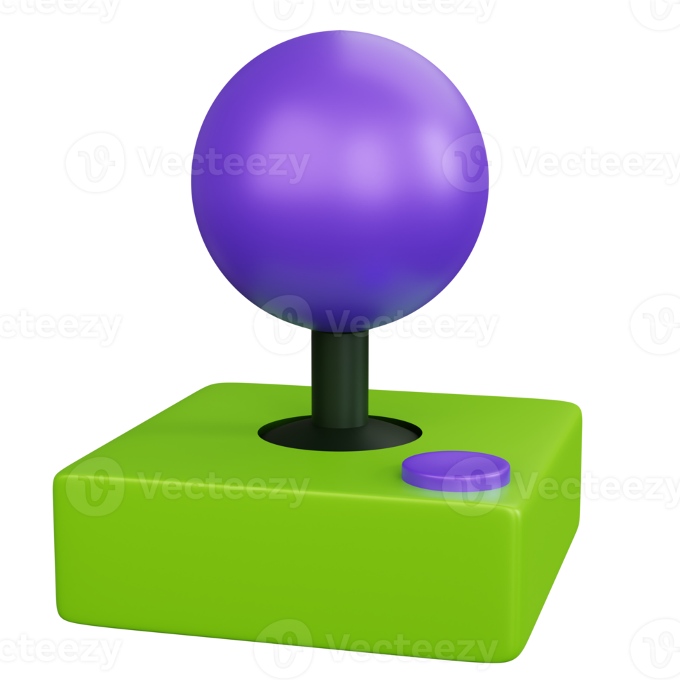 3d rendering joystick gioco arcade isolato png