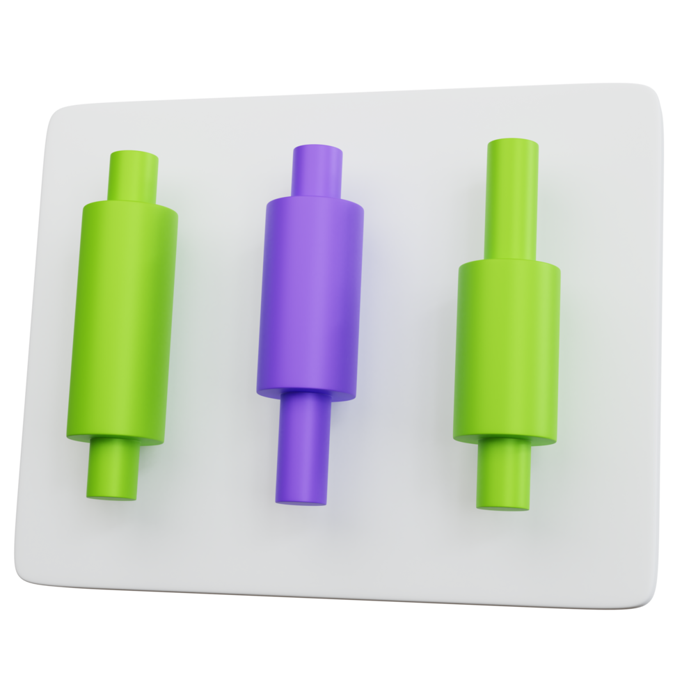 3d rendering icon candlestick isolated png