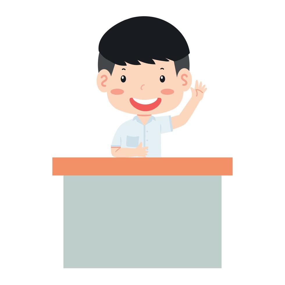 student the girl  Raising Hand vector