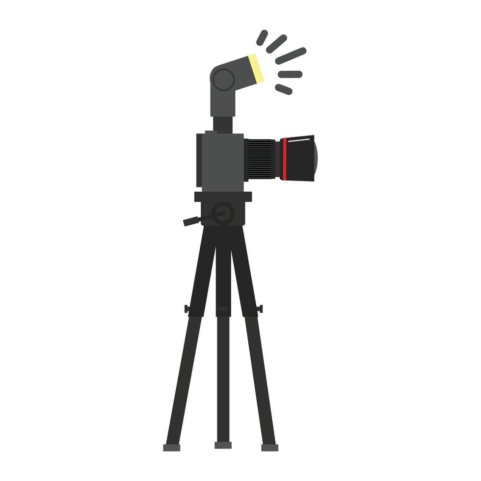 digital camera with tripod vector