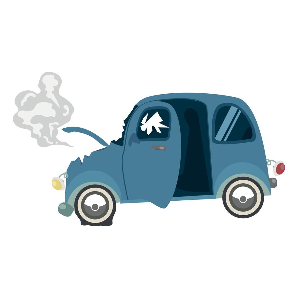 Blue Car accident vector concept