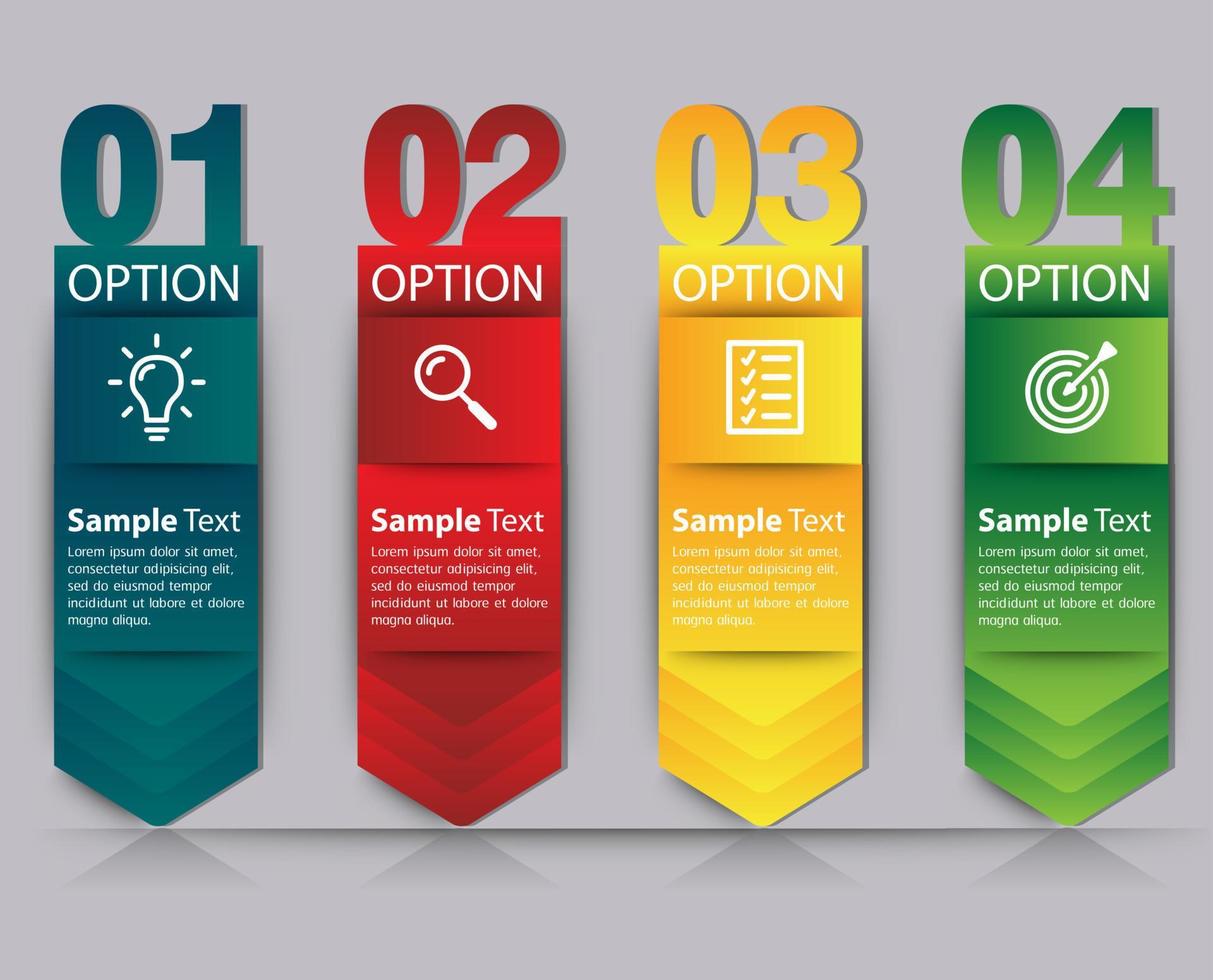 colorida infografía de 4 pasos vector