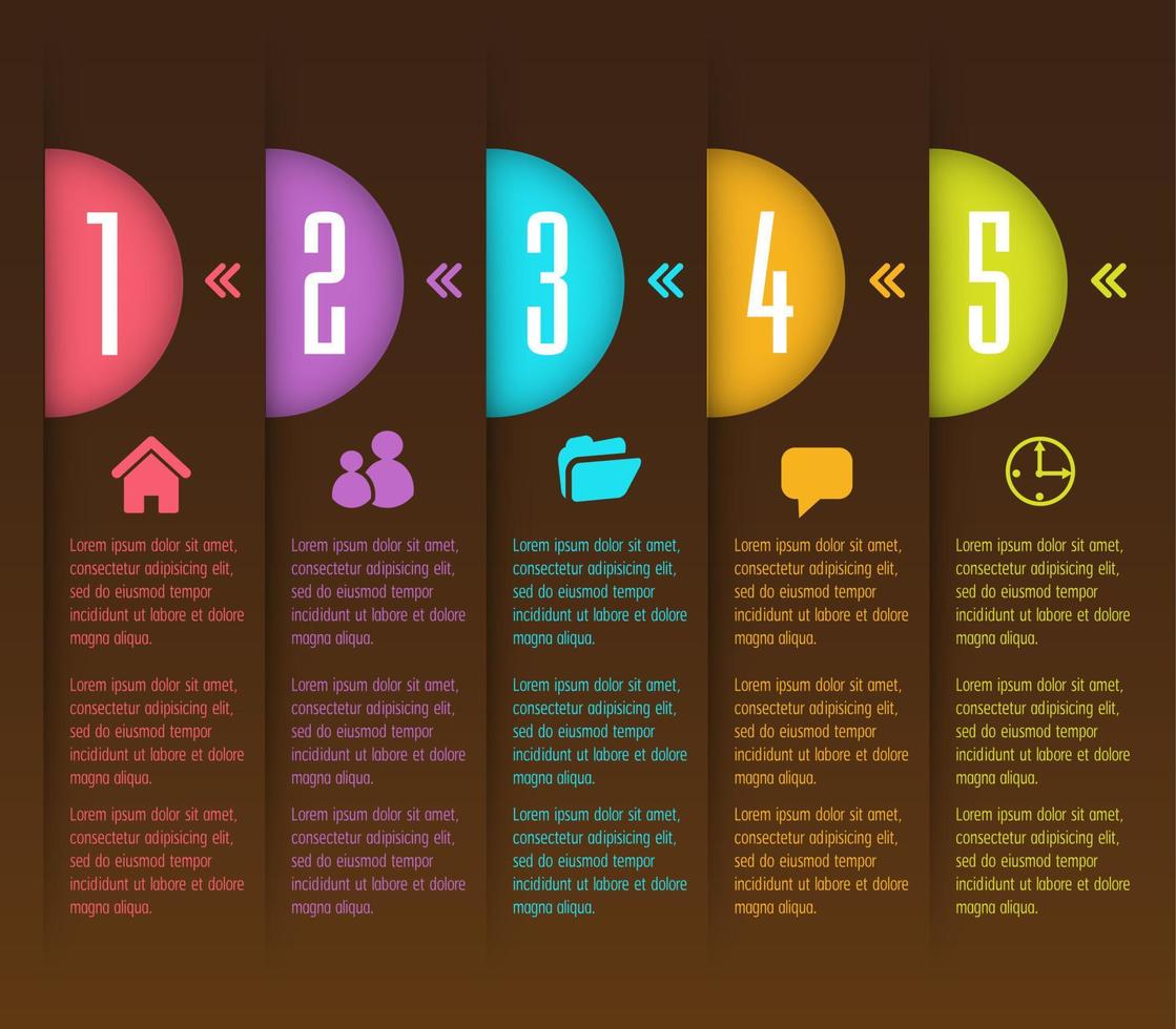 Colorful 5-step Infographic vector