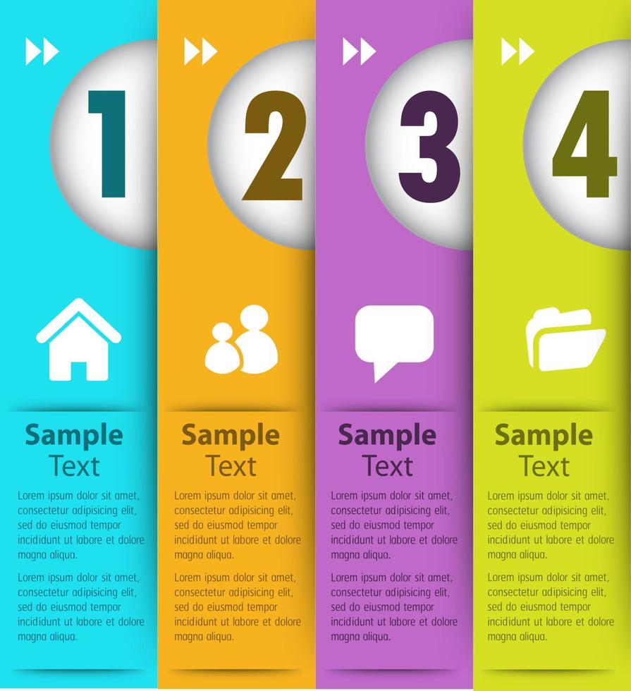 Colorful 4-step Infographic vector