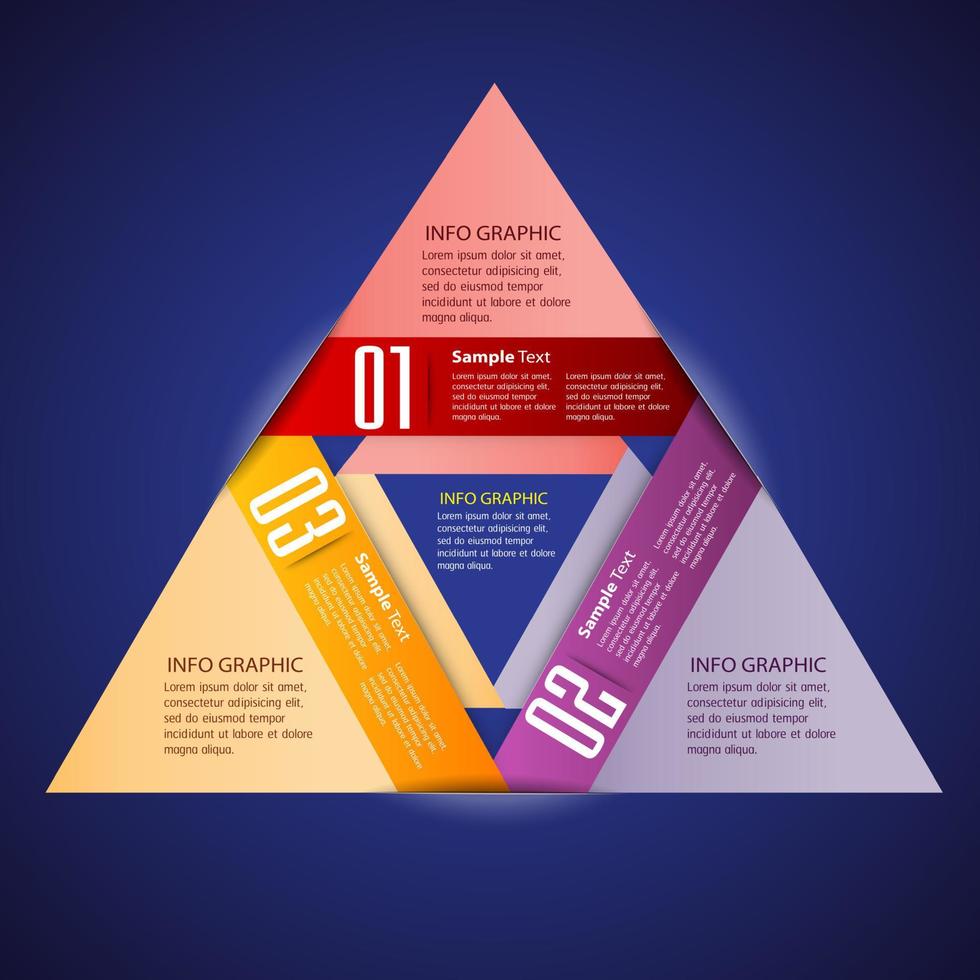 colorida infografía de 3 pasos vector