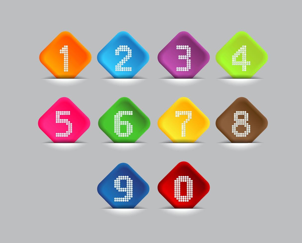 Colorful Number Set vector