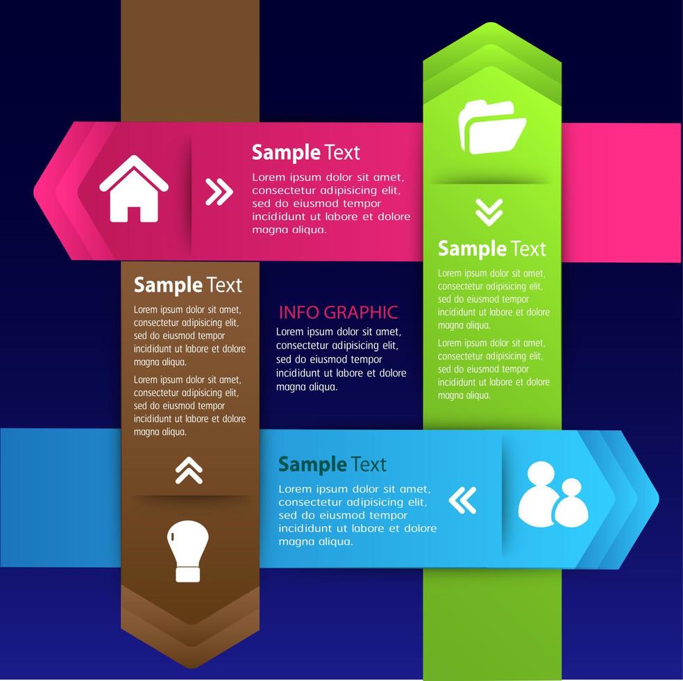 colorida infografía de 4 pasos vector