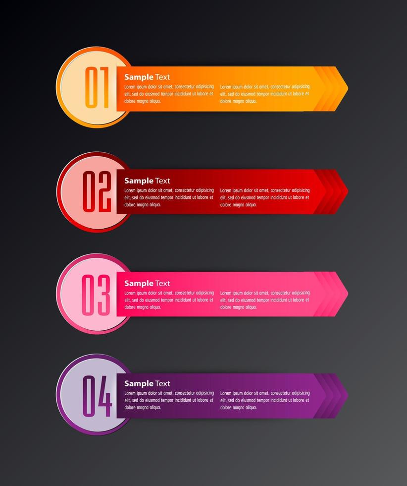 colorida infografía de 4 pasos vector