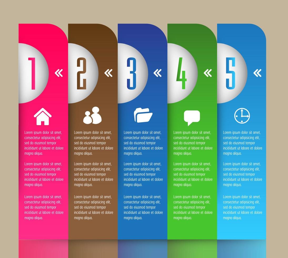 Colorful 5-step Infographic vector