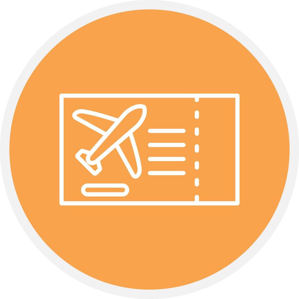 Plane Ticket Line Circle vector