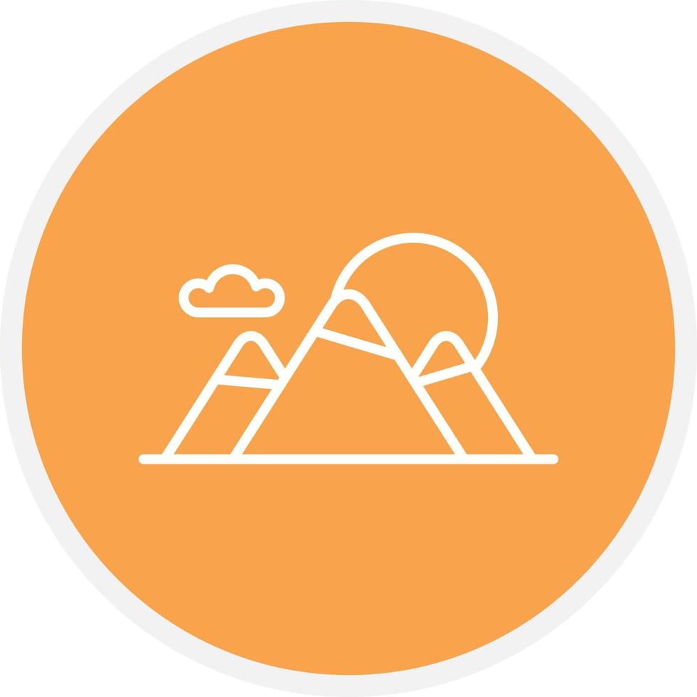 Mountains Line Circle vector