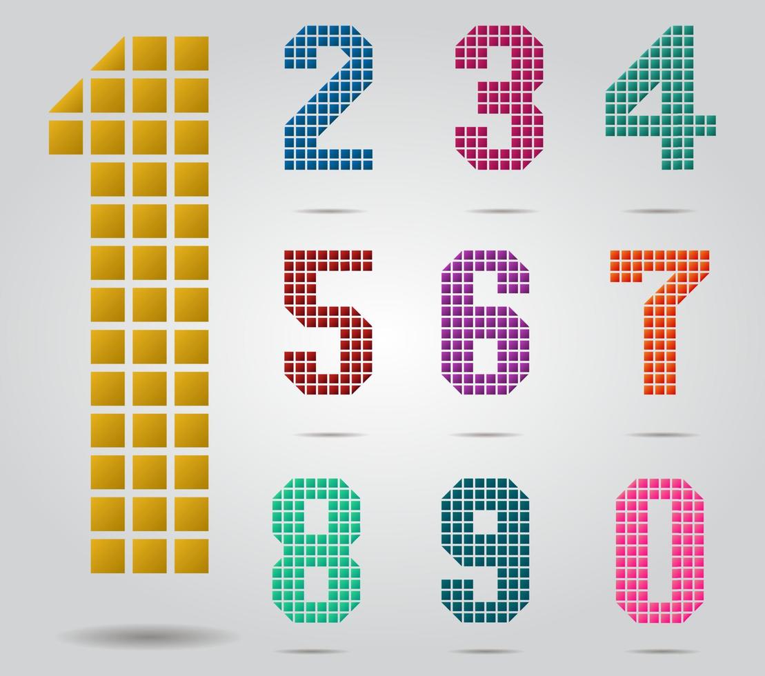 Colorful Number Set vector