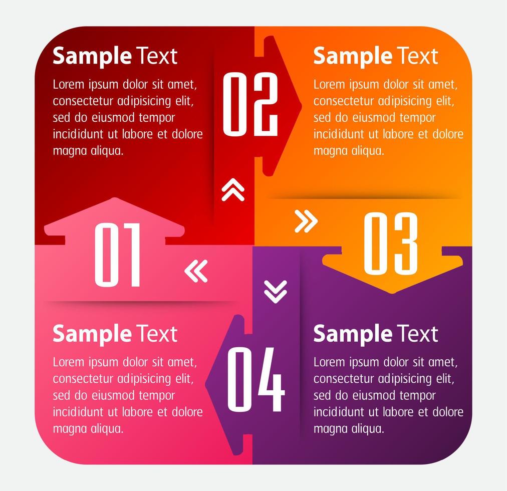 colorida infografía de 4 pasos vector