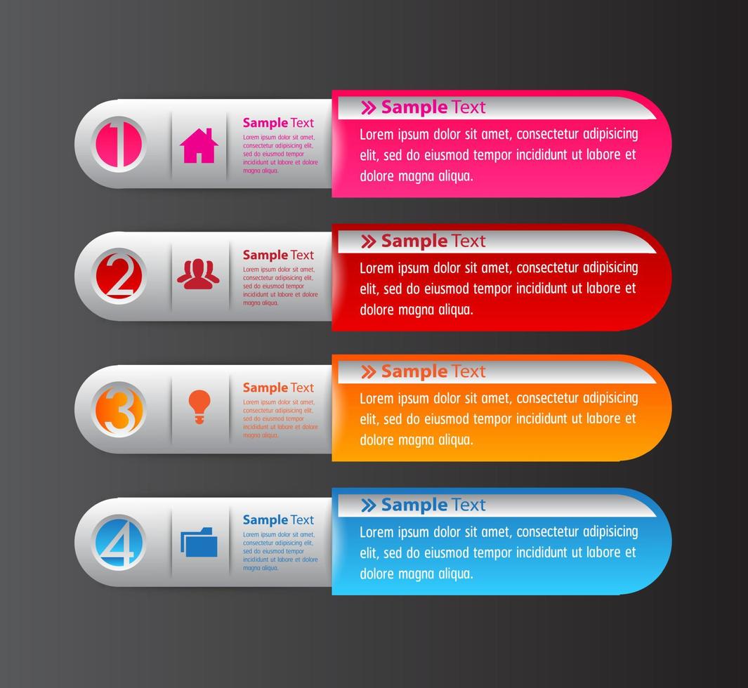 Colorful 4-step Infographic vector