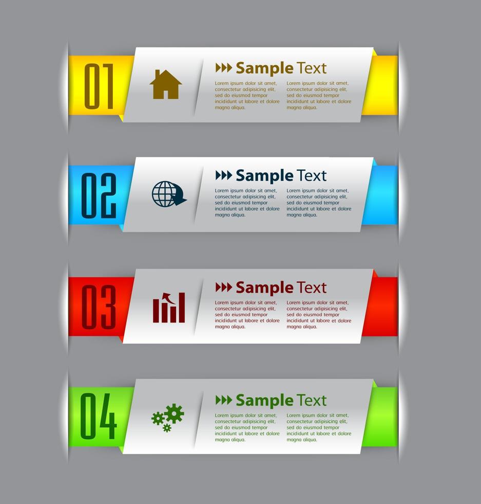 colorida infografía de 4 pasos vector