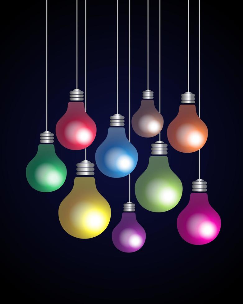Colorful Light Bulbs vector