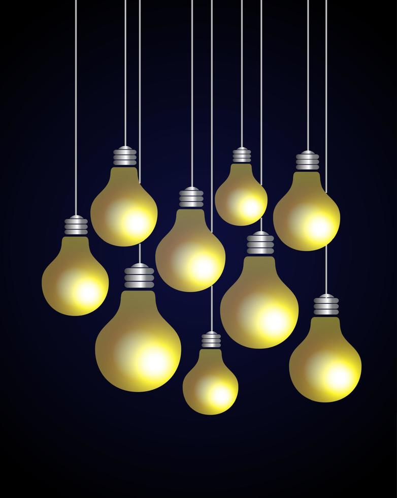 Yellow Light Bulbs vector