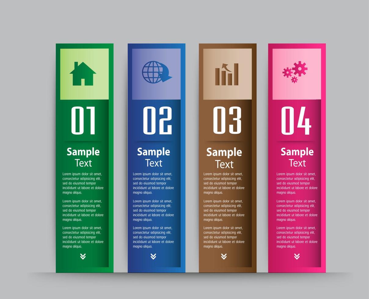 Colorful 4-step Infographic vector