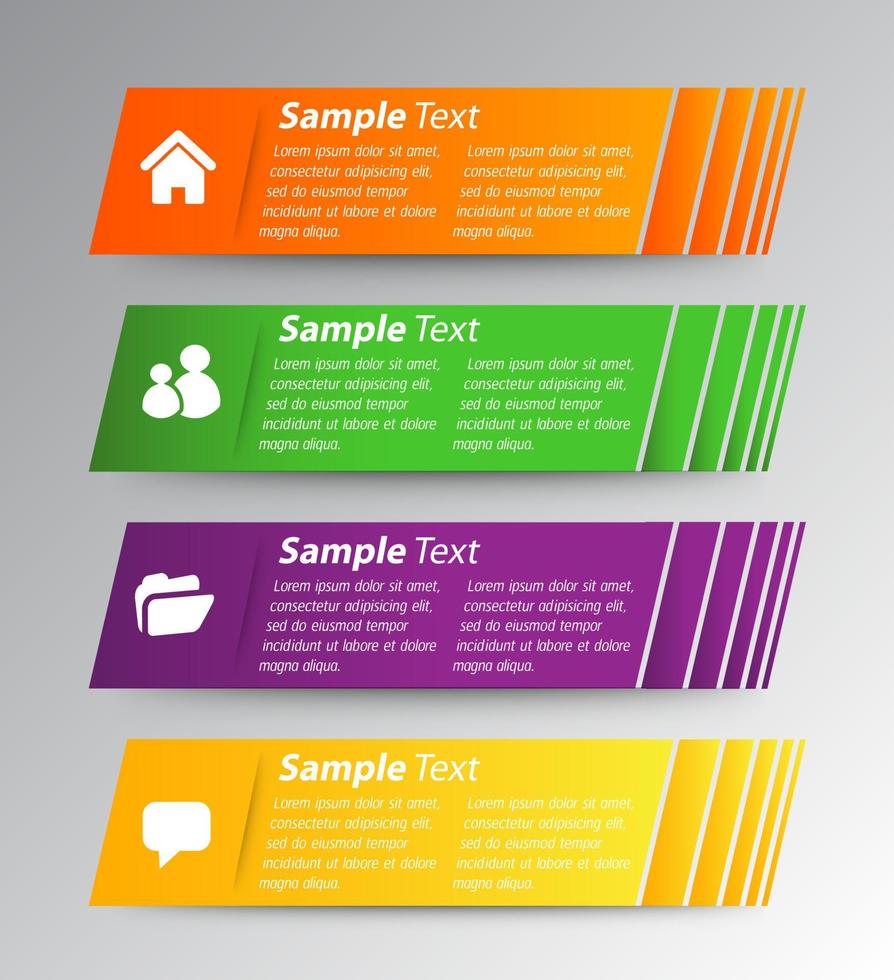 colorida infografía de 4 pasos vector