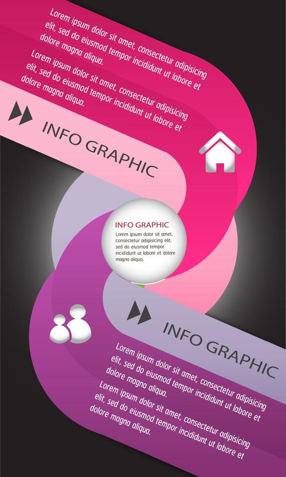 colorida infografía de 2 pasos vector