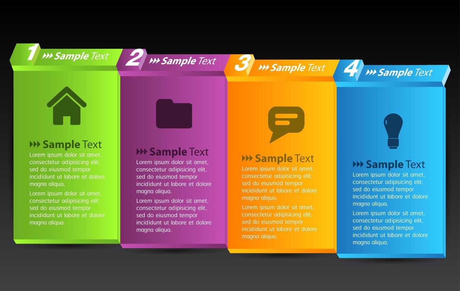 Colorful 4-step Infographic vector