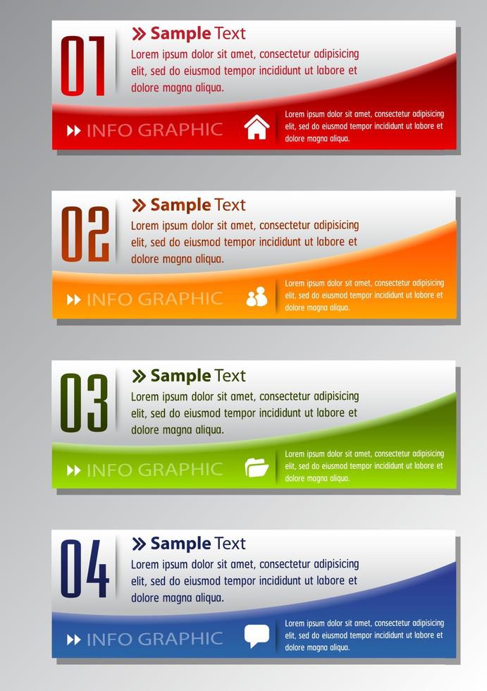 colorida infografía de 4 pasos vector